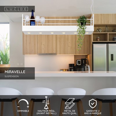 Lucide MIRAVELLE - Suspension - 6xGU10 (MR16) - Blanc